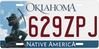 OK license plate 629ZPJ