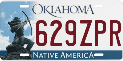 OK license plate 629ZPR
