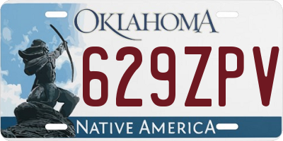 OK license plate 629ZPV