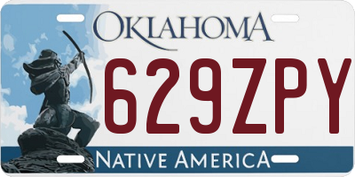 OK license plate 629ZPY
