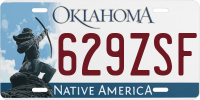 OK license plate 629ZSF