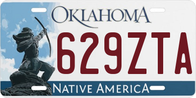 OK license plate 629ZTA