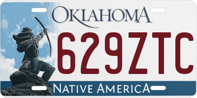 OK license plate 629ZTC