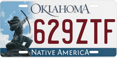 OK license plate 629ZTF