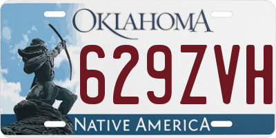 OK license plate 629ZVH