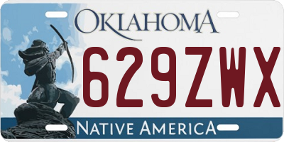 OK license plate 629ZWX