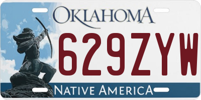 OK license plate 629ZYW