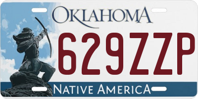 OK license plate 629ZZP