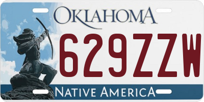 OK license plate 629ZZW