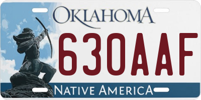 OK license plate 630AAF