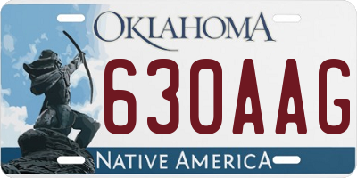 OK license plate 630AAG