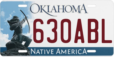OK license plate 630ABL