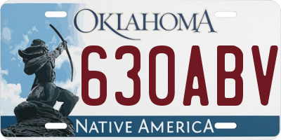 OK license plate 630ABV