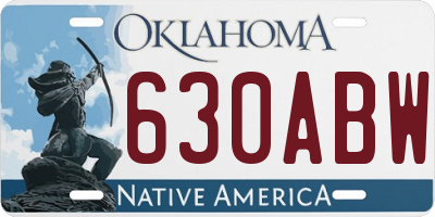 OK license plate 630ABW