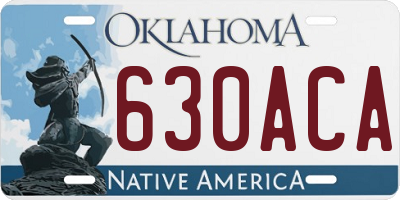 OK license plate 630ACA