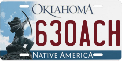 OK license plate 630ACH