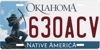 OK license plate 630ACV