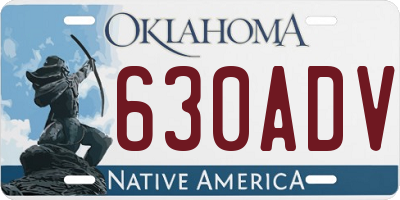 OK license plate 630ADV
