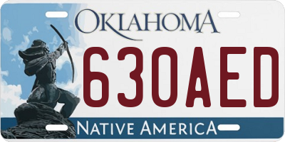 OK license plate 630AED