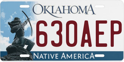 OK license plate 630AEP