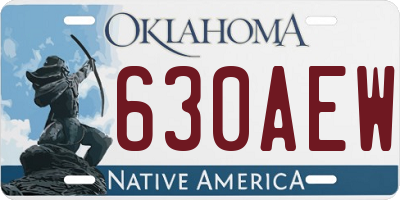 OK license plate 630AEW