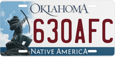 OK license plate 630AFC