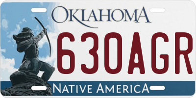 OK license plate 630AGR