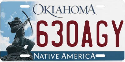 OK license plate 630AGY