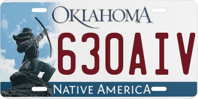 OK license plate 630AIV
