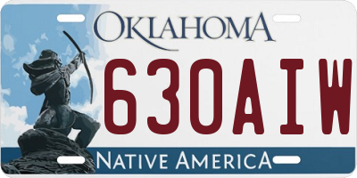 OK license plate 630AIW