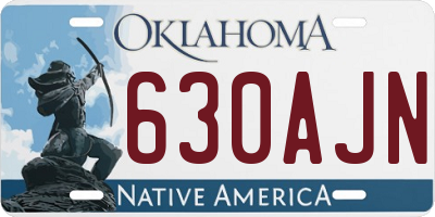 OK license plate 630AJN