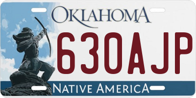 OK license plate 630AJP
