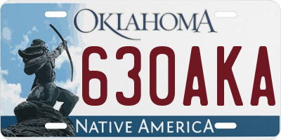 OK license plate 630AKA