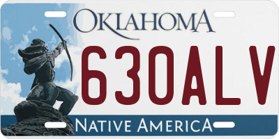 OK license plate 630ALV
