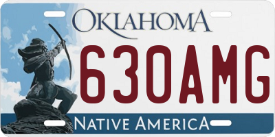 OK license plate 630AMG