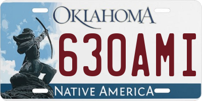 OK license plate 630AMI