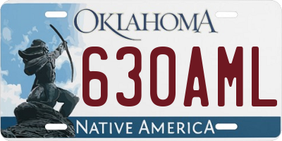 OK license plate 630AML