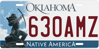OK license plate 630AMZ