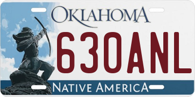 OK license plate 630ANL