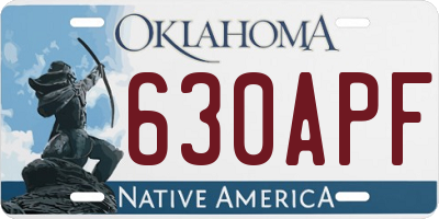 OK license plate 630APF