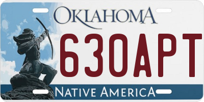 OK license plate 630APT