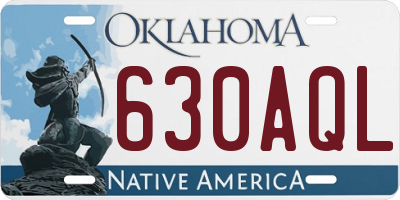 OK license plate 630AQL
