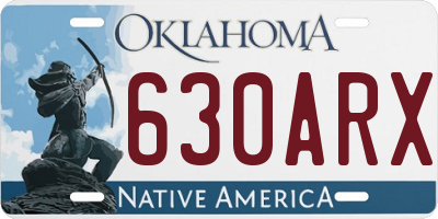 OK license plate 630ARX