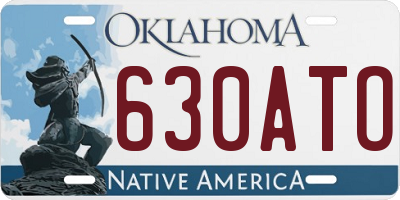 OK license plate 630ATO
