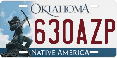 OK license plate 630AZP
