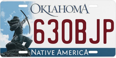 OK license plate 630BJP