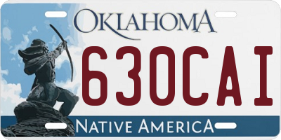 OK license plate 630CAI