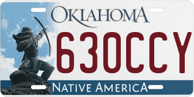 OK license plate 630CCY