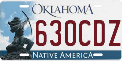 OK license plate 630CDZ