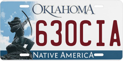 OK license plate 630CIA